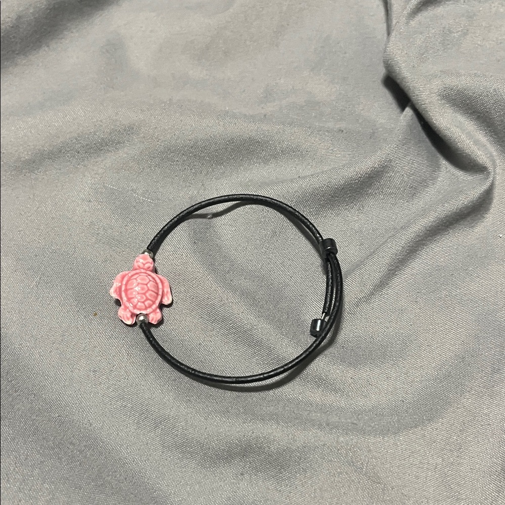 Pink Turtle Charm Bracelet